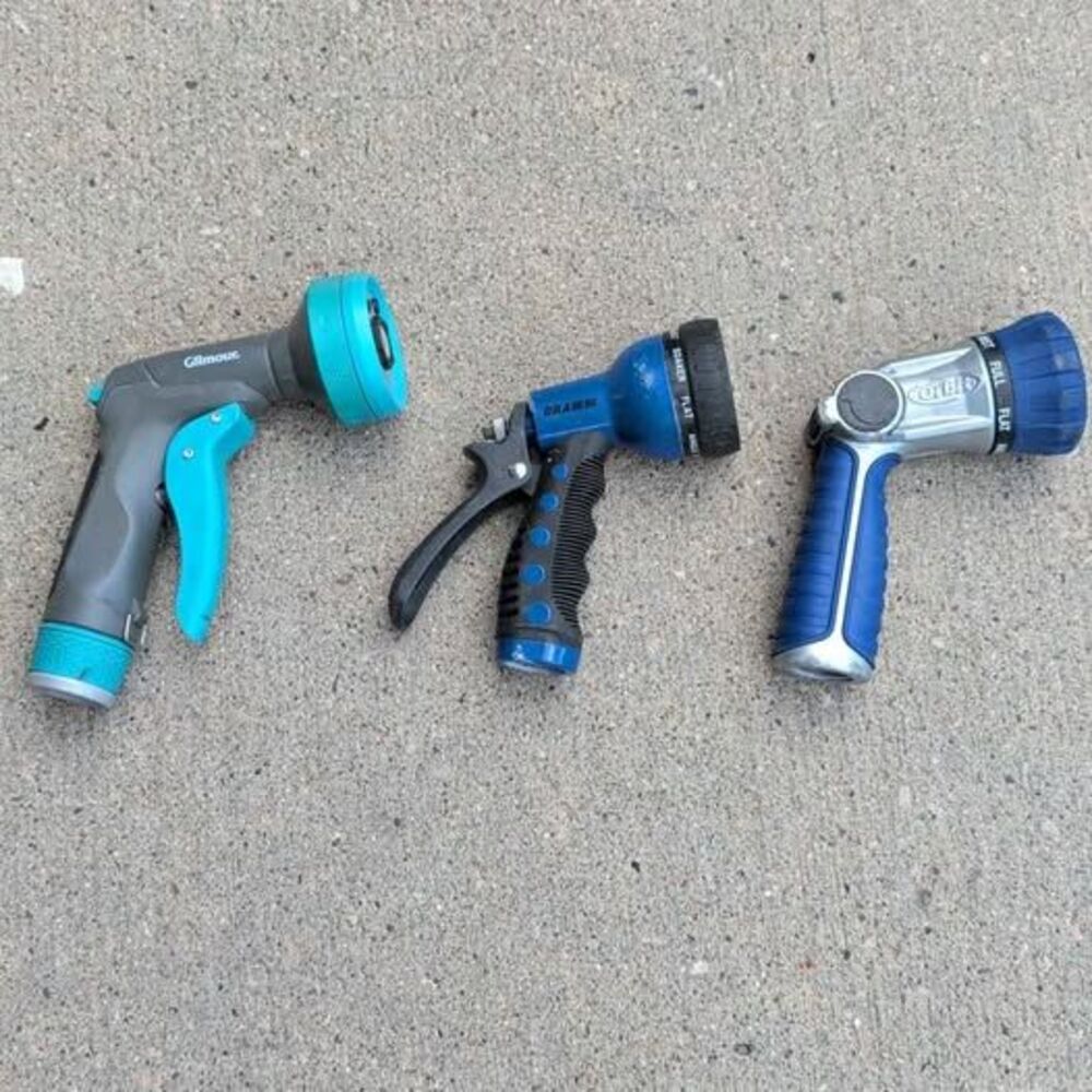 A lot of 3 - Gilmour, Dramm, and Orbit Garden Hose Nozzle Set
